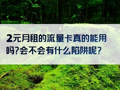 2元月租的流量卡真的能用吗？会不会有什么陷阱呢？