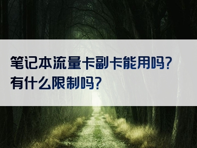 笔记本流量卡副卡能用吗？有什么限制吗？