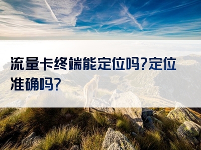 流量卡终端能定位吗？定位准确吗？