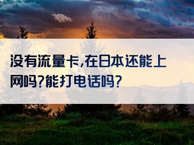 没有流量卡，在日本还能上网吗？能打电话吗？