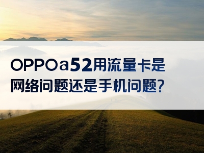OPPOa52用流量卡是网络问题还是手机问题？