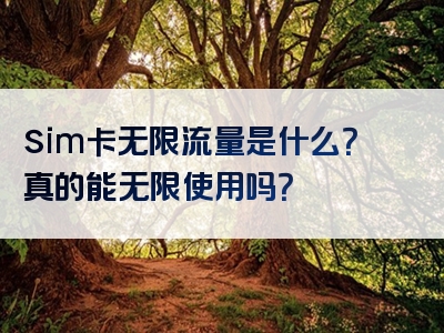 sim卡无限流量是什么？真的能无限使用吗？