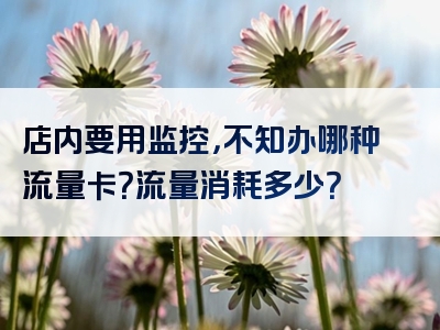 店内要用监控，不知办哪种流量卡？流量消耗多少？