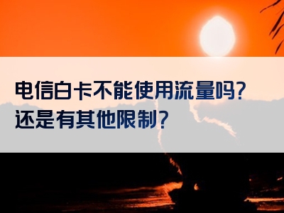 电信白卡不能使用流量吗？还是有其他限制？