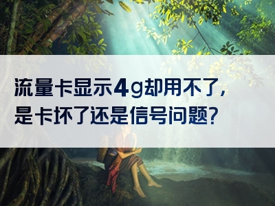 流量卡显示4g却用不了，是卡坏了还是信号问题？