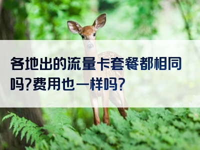 各地出的流量卡套餐都相同吗？费用也一样吗？