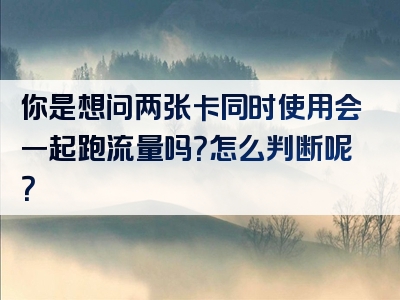 你是想问两张卡同时使用会一起跑流量吗？怎么判断呢？