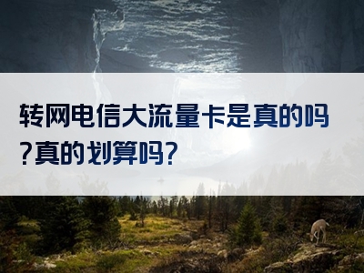 转网电信大流量卡是真的吗？真的划算吗？