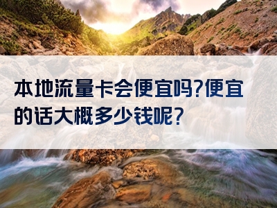 本地流量卡会便宜吗？便宜的话大概多少钱呢？