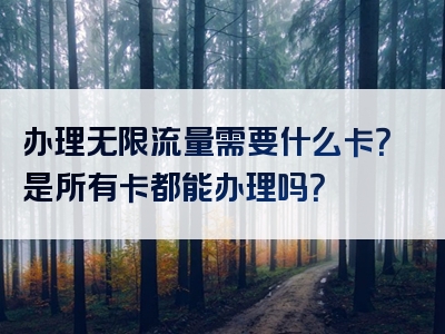 办理无限流量需要什么卡？是所有卡都能办理吗？
