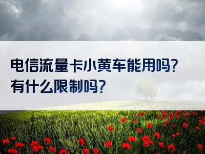 电信流量卡小黄车能用吗？有什么限制吗？