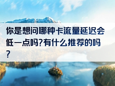 你是想问哪种卡流量延迟会低一点吗？有什么推荐的吗？