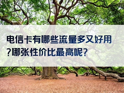 电信卡有哪些流量多又好用？哪张性价比最高呢？