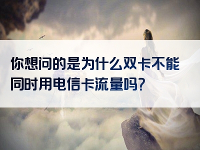 你想问的是为什么双卡不能同时用电信卡流量吗？