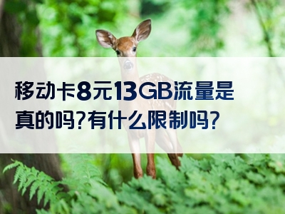 移动卡8元13GB流量是真的吗？有什么限制吗？