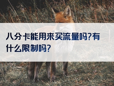 八分卡能用来买流量吗？有什么限制吗？