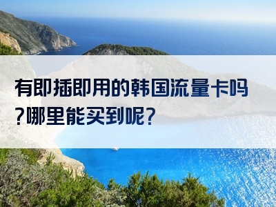 有即插即用的韩国流量卡吗？哪里能买到呢？