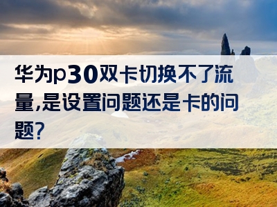 华为p30双卡切换不了流量，是设置问题还是卡的问题？
