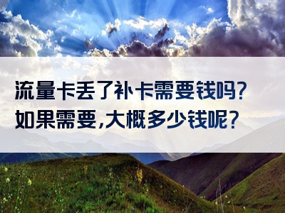 流量卡丢了补卡需要钱吗？如果需要，大概多少钱呢？