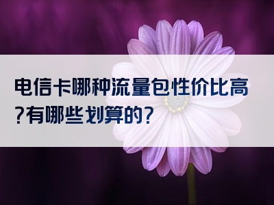 电信卡哪种流量包性价比高？有哪些划算的？