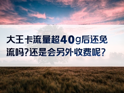 大王卡流量超40g后还免流吗？还是会另外收费呢？