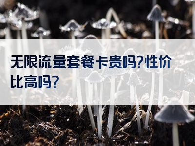 无限流量套餐卡贵吗？性价比高吗？