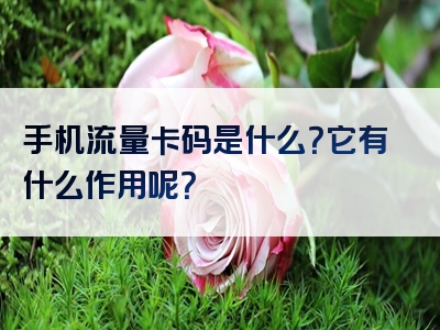 手机流量卡码是什么？它有什么作用呢？