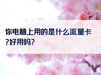 你电脑上用的是什么流量卡？好用吗？