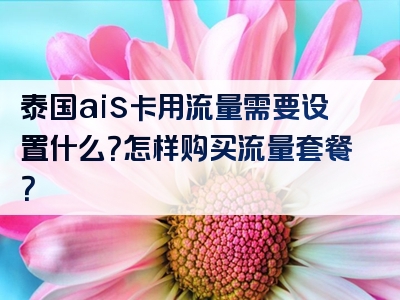 泰国ais卡用流量需要设置什么？怎样购买流量套餐？