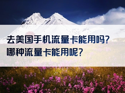 去美国手机流量卡能用吗？哪种流量卡能用呢？