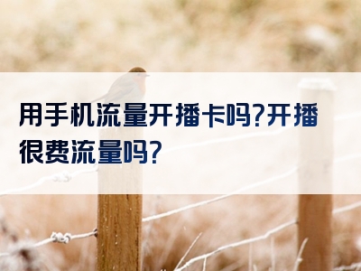 用手机流量开播卡吗？开播很费流量吗？