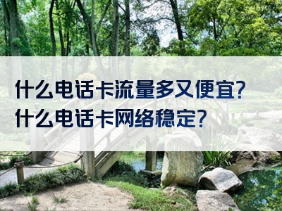 什么电话卡流量多又便宜？什么电话卡网络稳定？