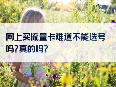网上买流量卡难道不能选号吗？真的吗？