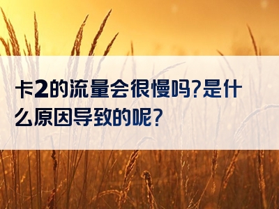 卡2的流量会很慢吗？是什么原因导致的呢？