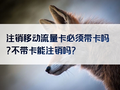 注销移动流量卡必须带卡吗？不带卡能注销吗？