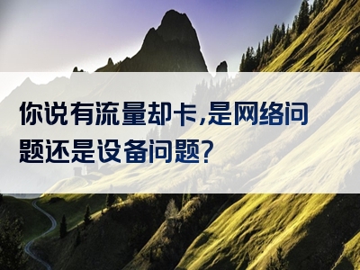 你说有流量却卡，是网络问题还是设备问题？
