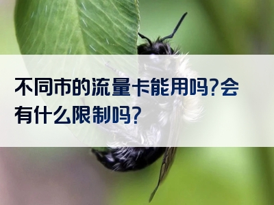 不同市的流量卡能用吗？会有什么限制吗？