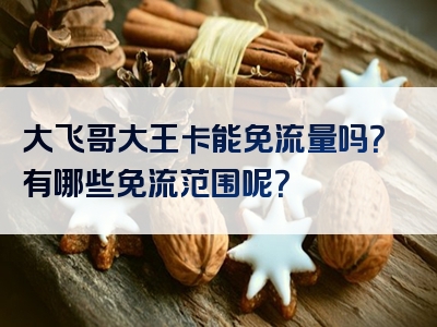 大飞哥大王卡能免流量吗？有哪些免流范围呢？