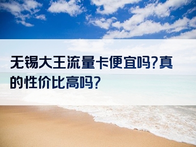 无锡大王流量卡便宜吗？真的性价比高吗？