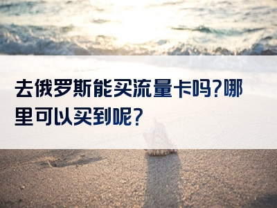 去俄罗斯能买流量卡吗？哪里可以买到呢？