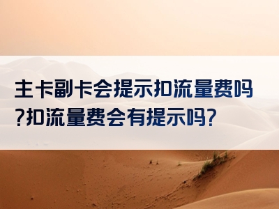 主卡副卡会提示扣流量费吗？扣流量费会有提示吗？
