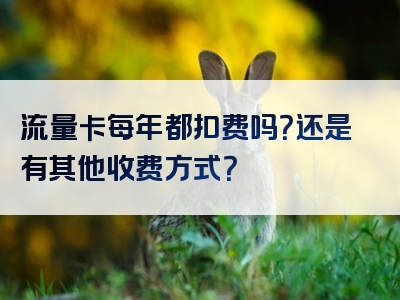 流量卡每年都扣费吗？还是有其他收费方式？