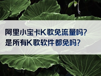 阿里小宝卡K歌免流量吗？是所有K歌软件都免吗？